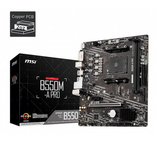 MSI B550M-A PRO DDR4 AMD AM4 Micro ATX Motherboard MSI B550M-A PRO DDR4 AMD AM4 Micro ATX Motherboard